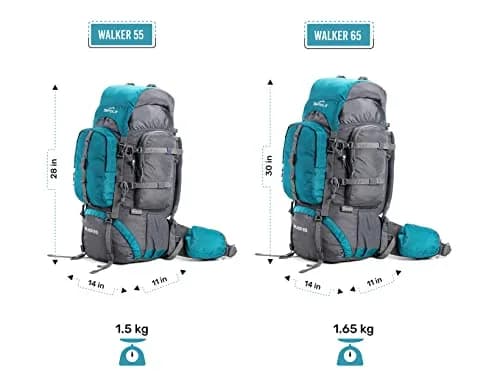 TRIPOLE Walker 55L Rucksack Orange | Internal Frame Backpack with Laptop Compartment & Rain Cover thumbnail 8