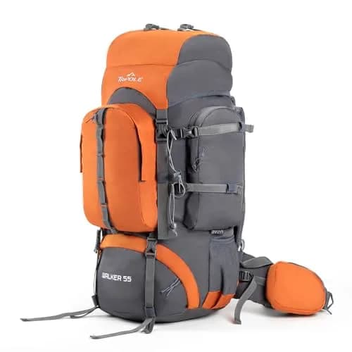 TRIPOLE Walker 55L Rucksack Orange | Internal Frame Backpack with Laptop Compartment & Rain Cover thumbnail 2