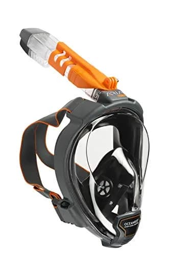 OCEAN REEF Aria QR+ Full Face Snorkel Mask 180° View | Quick Release & Anti-Fog (Medium-Large, Black) thumbnail 1