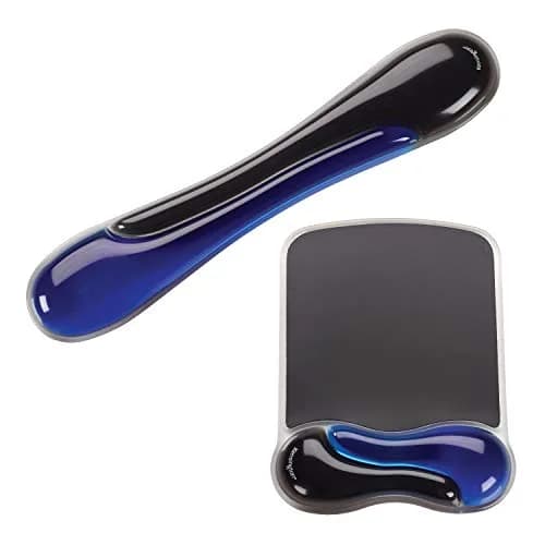 Kensington Duo Gel Wrist Rest Bundle Set | Ergonomic Keyboard & Mouse Support, Blue, 9.6L x 7.6W inches thumbnail 1