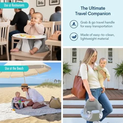 Upseat Baby Floor & Booster Seat with Tray | Ergonomic Design for Upright Posture & Hip Development thumbnail 7