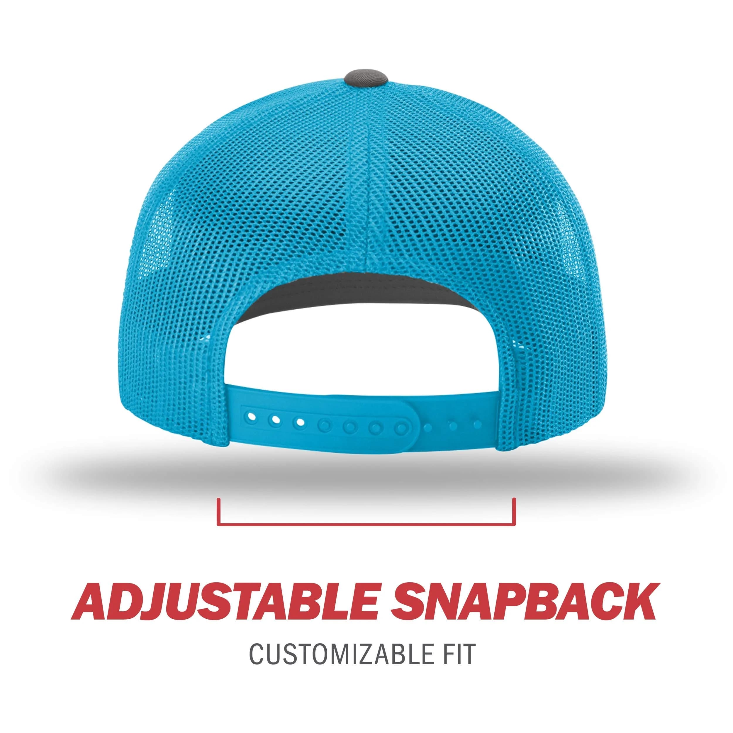 Richardson 112 Trucker Baseball Cap - Charcoal/Neon Blue, One Size - view 4