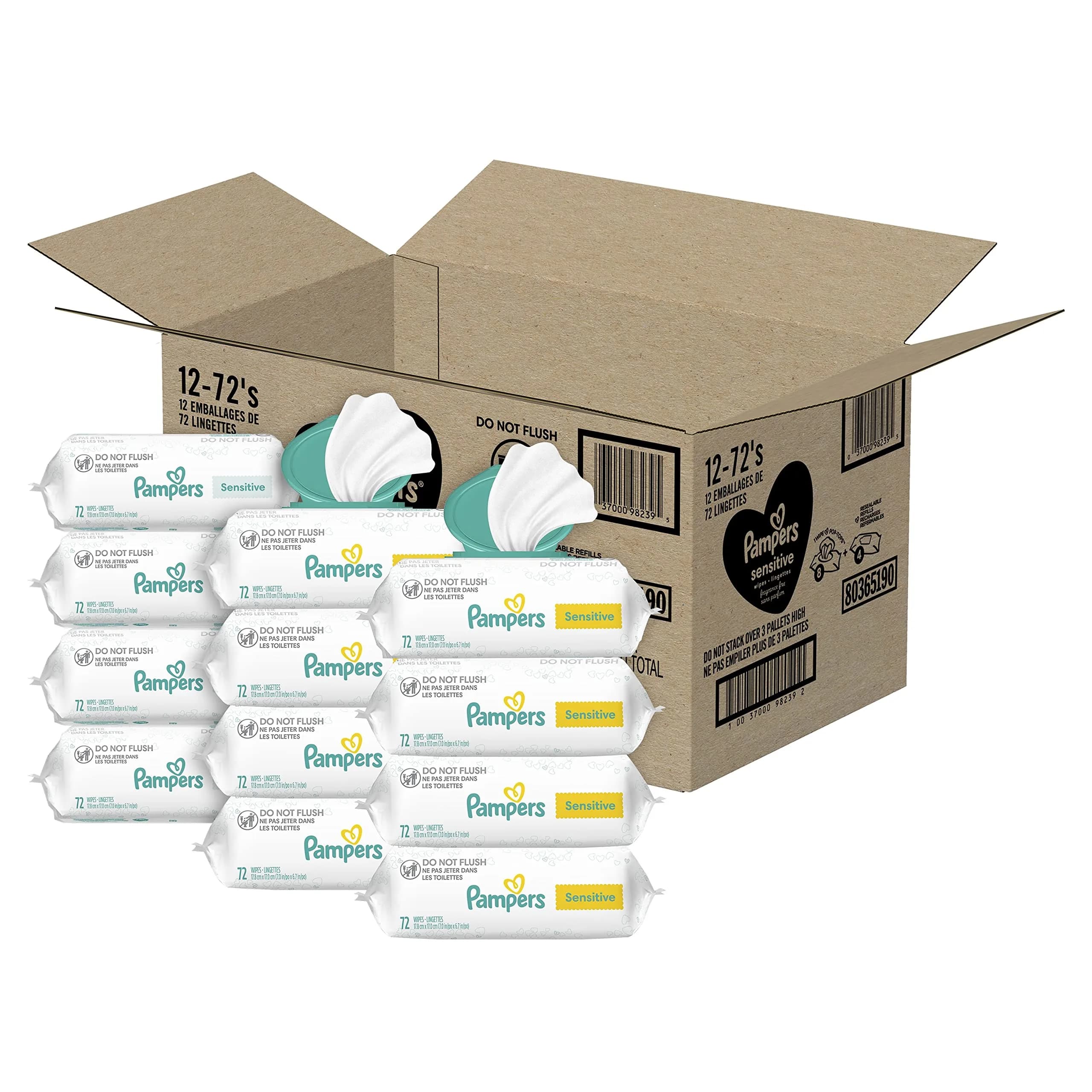 Pampers Sensitive Baby Wipes 864 Count | Hypoallergenic & Unscented for Delicate Skin - main product image