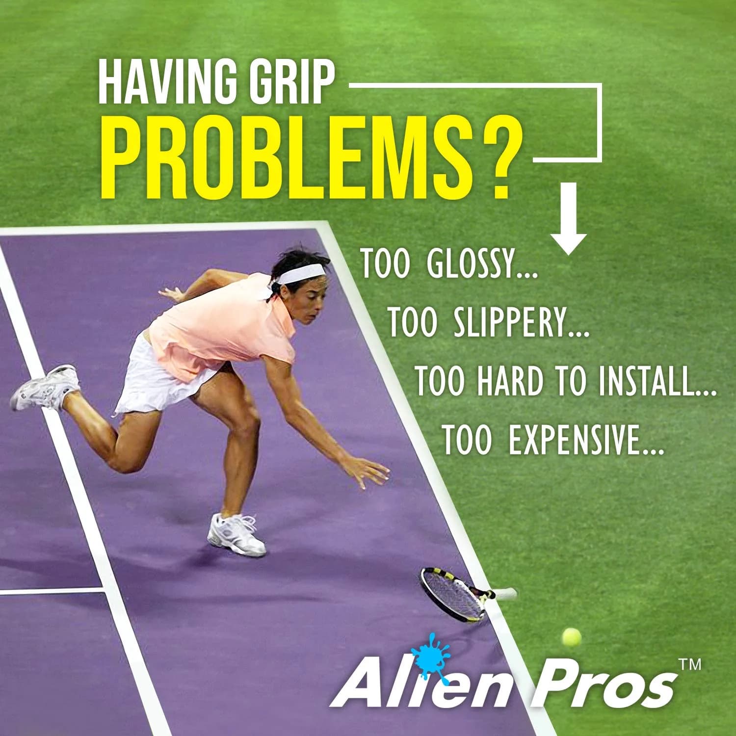 ALIEN PROS Tennis Overgrip Tape (6 Grips, Black) | Dry Feel & Absorbent for High Performance - view 2