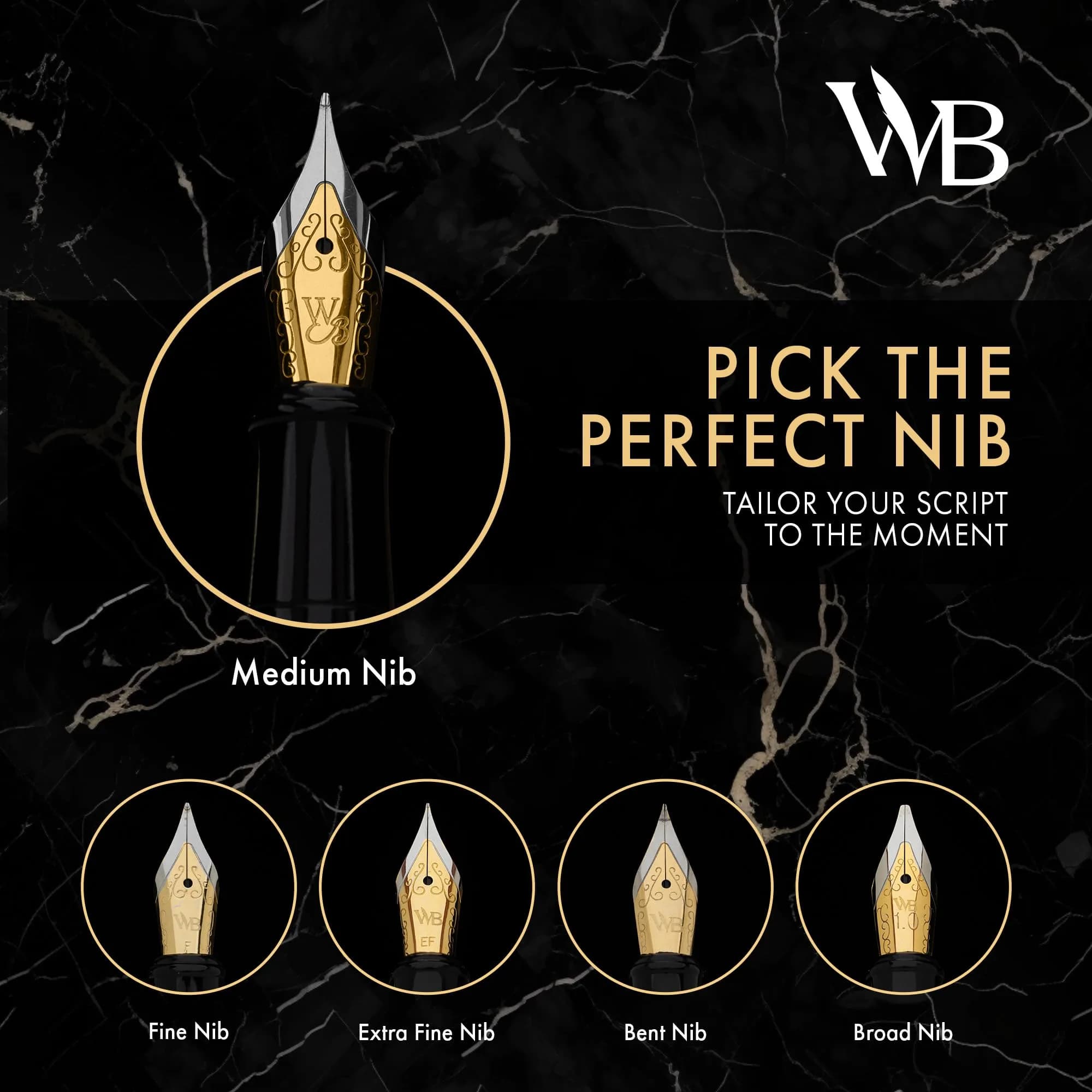 Wordsworth & Black Luxury Fountain Pen Set, Medium Nib, Silver & Gold | Smooth Ink Flow, Refillable, Gift Boxed thumbnail 4
