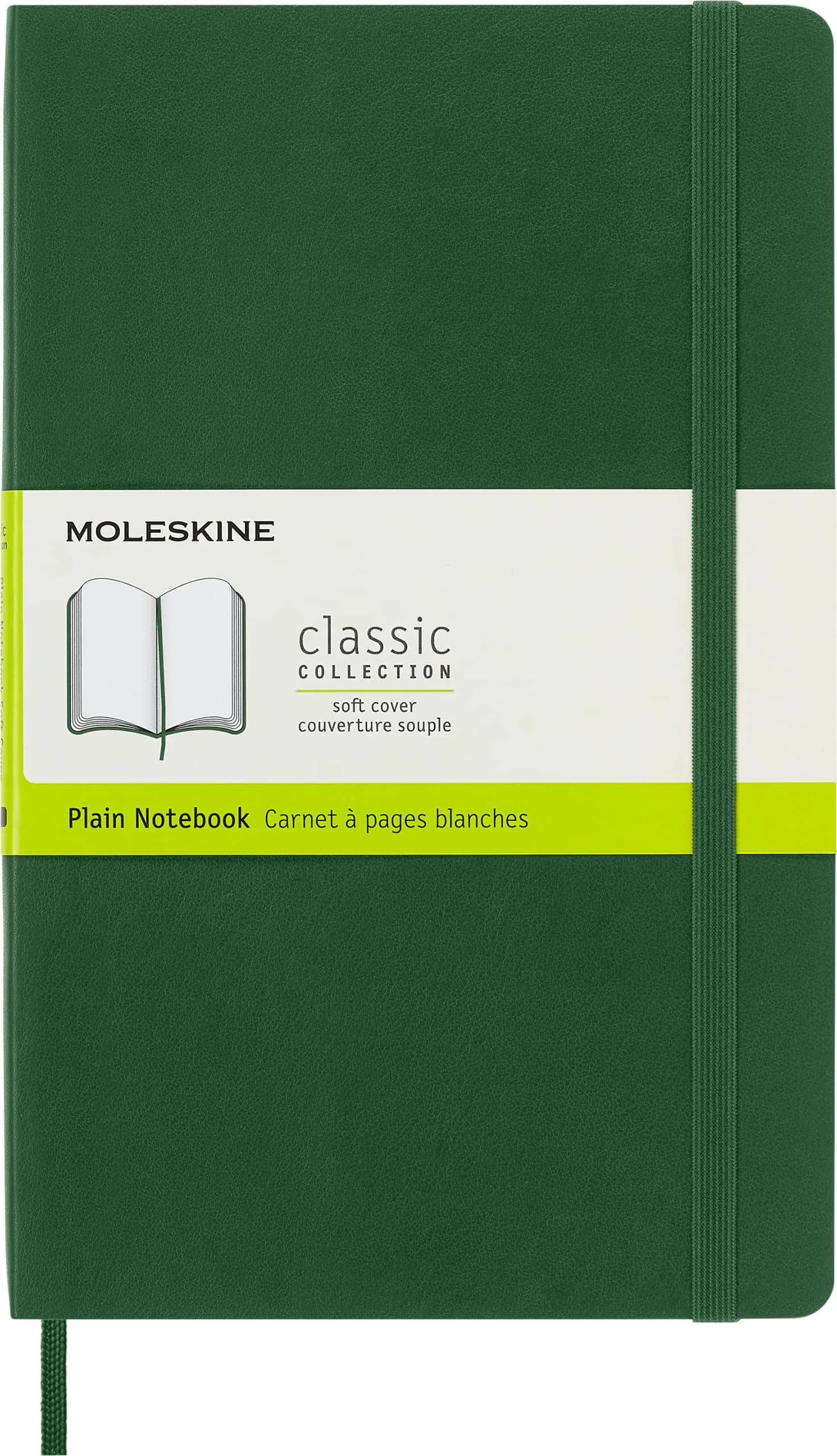 Moleskine Classic Notebook, Soft Cover, Large (5" x 8.25") Plain/Blank, Myrtle Green, 192 pages | Durable, Acid-Free Paper — Myrtle Green
