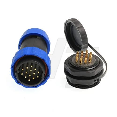 HangTon HE29 14-Pin Circular Panel Mount Connector with Threaded Coupling, IP68 Waterproof Aviation Plug Socket (29mm Panel Cutout) thumbnail 2