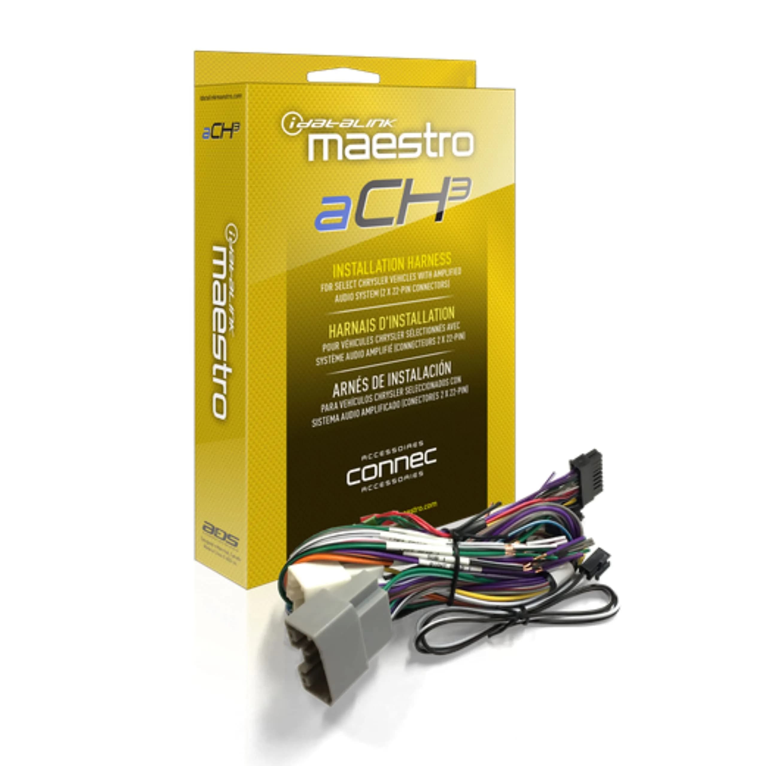 Idatalink Maestro HRN-AR-CH3 Plug and Play Amplifier T-Harness for 2012+ Chrysler, Dodge, Jeep Vehicles | Connects Factory to Aftermarket