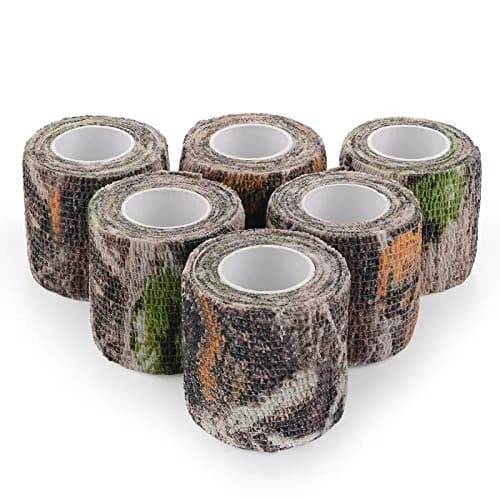 EAmber Camo Wrap Tape 5cm x 4.5m (4 Rolls) | Self-Adhesive, Reusable Concealment for Hunting Gear - main product image