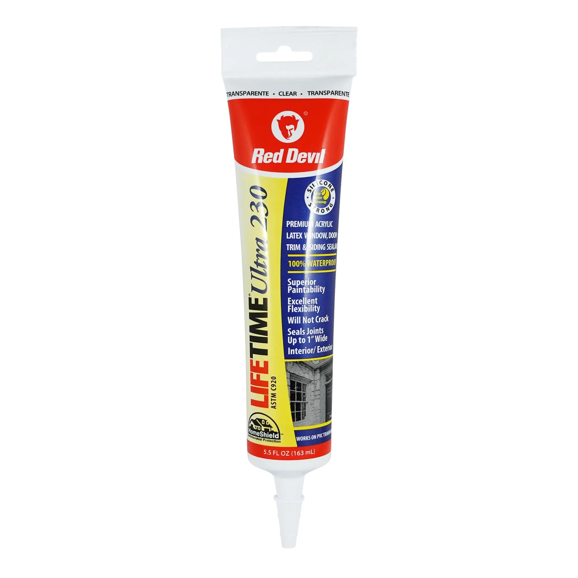 Red Devil Lifetime Ultra Premium Elastomeric Acrylic Latex Sealant 156g (5.5 oz) Clear | Lifetime Durability Guarantee — Clear