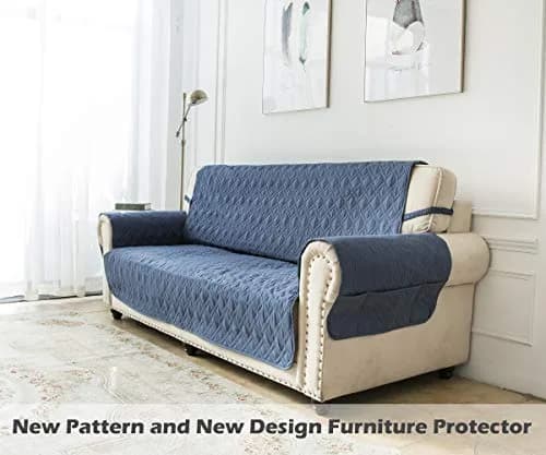 Ameritex Waterproof Nonslip Recliner Cover Stay in Place | Furniture Protector for Pets & Kids (Blue, 23") thumbnail 6