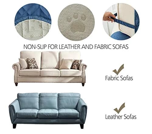 Ameritex Waterproof Nonslip Recliner Cover Stay in Place | Furniture Protector for Pets & Kids (Blue, 23") thumbnail 7