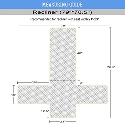 Ameritex Waterproof Nonslip Recliner Cover Stay in Place | Furniture Protector for Pets & Kids (Blue, 23") thumbnail 2
