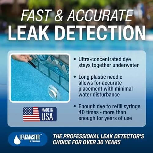 Leakmaster Pool Leak Detection Kit – 8 oz Blue Dye with Reusable Syringe | 237ml (8 oz) Dye thumbnail 2