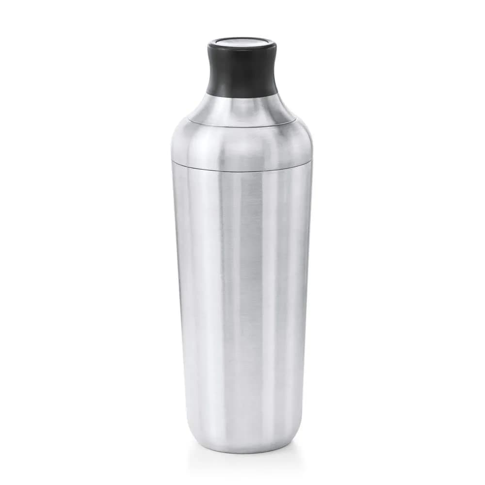OXO Steel Cocktail Shaker with Strainer 24 oz | Leak-Proof, Stainless Finish, Easy-Jigger Cap — Stainless Steel
