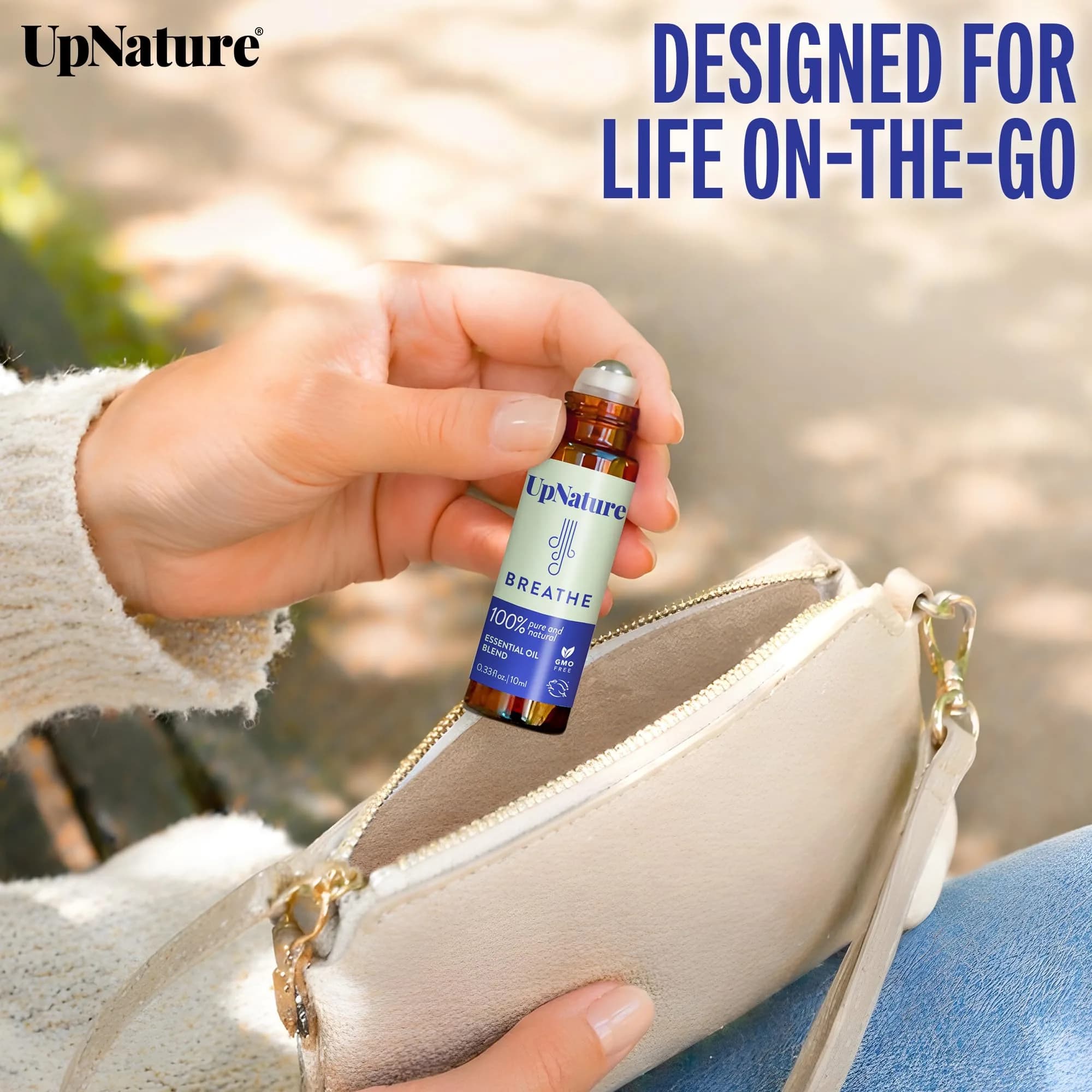 UpNature Breathe Essential Oil Roll On Blend 10ml (0.33 Fl Oz) | Natural Breathing Support with Peppermint & Eucalyptus - view 4
