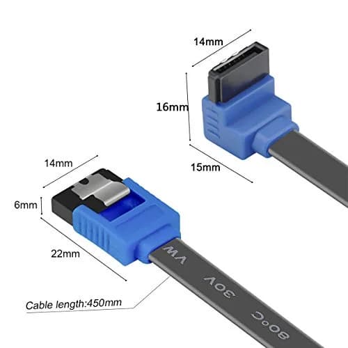 BENFEI SATA Cable III 3 Pack 18 Inch Blue | 6Gbps Right Angle Locking thumbnail 4
