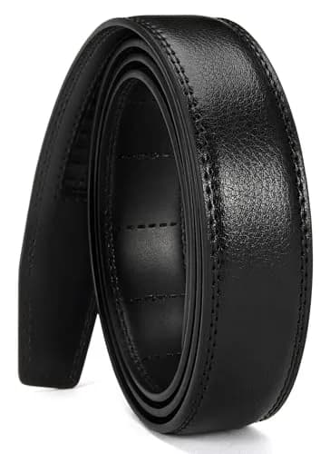 CHAOREN Ratchet Belt Replacement Strap 1.25" (32mm) Genuine Leather, Black | Adjustable Fit thumbnail 1