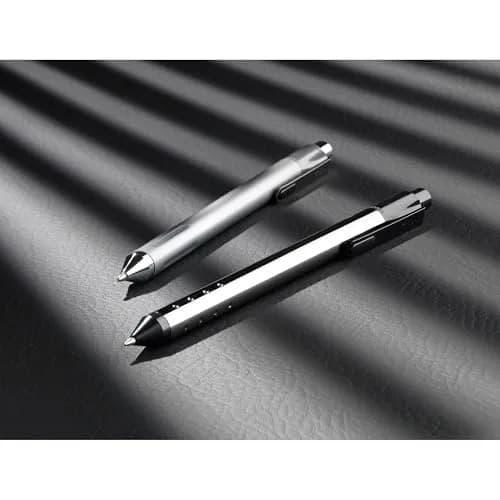 TUL Fine Writing Solid Metal Barrel Ballpoint Pen With 2 Refills, Medium Point, 1.0 mm, Silver Barrel, Assorted Ink Colors | Smooth Writing Instrument thumbnail 3