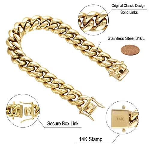 PY BLING 10mm Miami Cuban Link Chain Necklace 22 Inch | Durable Buckle Closure thumbnail 2