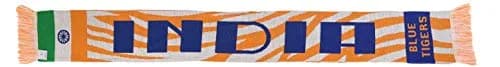 Euroscarves India Soccer Knit Scarf 57-in. long by 7-in. wide | Double-sided, soft acrylic, vibrant colors, Indian symbols, European quality thumbnail 3