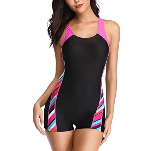 sand's coast Women Boyleg One Piece Swimsuit Racerback | Quick-Dry, Chlorine-Resistant, Slimming Fit thumbnail 2
