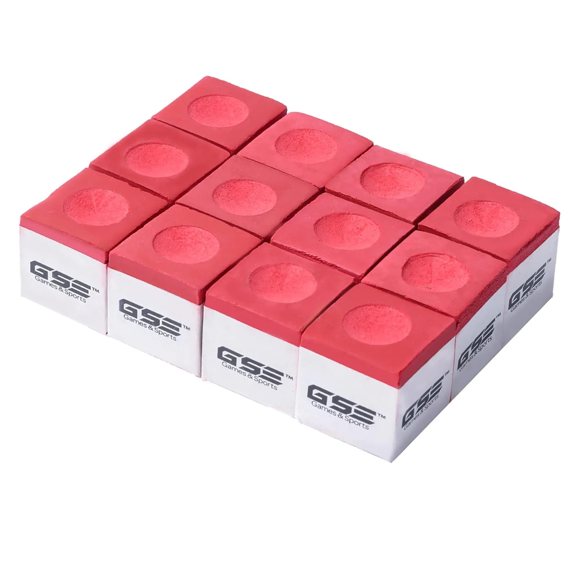 GSE Games & Sports Expert Red Billiard Pool Cue Chalk 12-Pack | Smooth, Even Coating for Perfect Shots - main product image