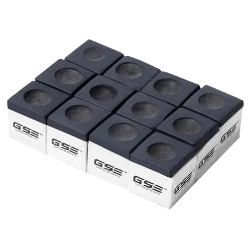 GSE Games & Sports Expert 12-Pack Billiard Pool Cue Chalks (Black) | Low Dust, Anti-Miscue, Enhanced Spin & Control thumbnail 1