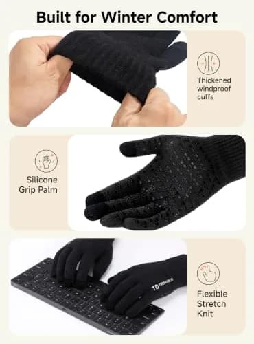 TRENDOUX Unisex Knit Winter Touchscreen Gloves | Thermal Warm & Stretchy (70-120 chars) thumbnail 6
