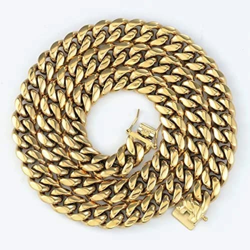 PY BLING 10mm Miami Cuban Link Chain Necklace 18 Inch | Durable Buckle Closure thumbnail 2