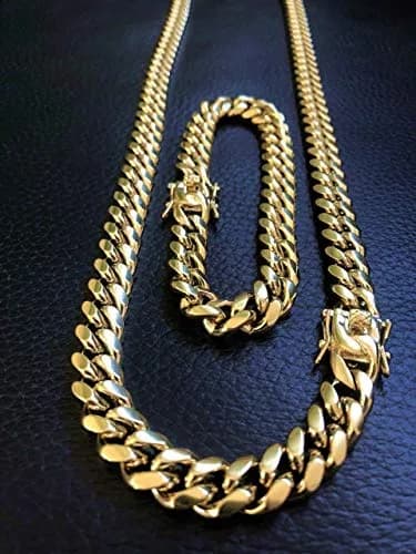 PY BLING 10mm Miami Cuban Link Chain Necklace 18 Inch | Durable Buckle Closure thumbnail 3