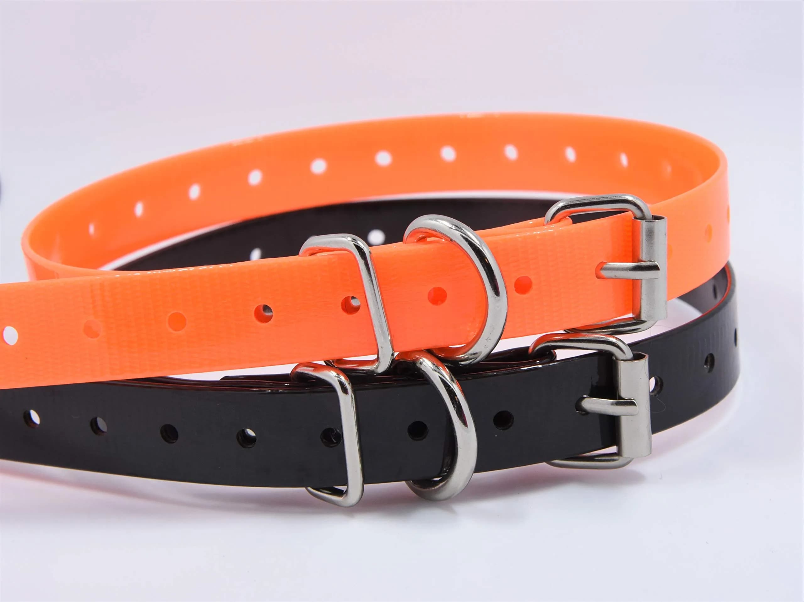 TrainPro Waterproof TPU Replacement Strap for Dog Training Collar, 27.5 in (70 cm) | Universal Fit for Bark & Shock Collars — Orange Black