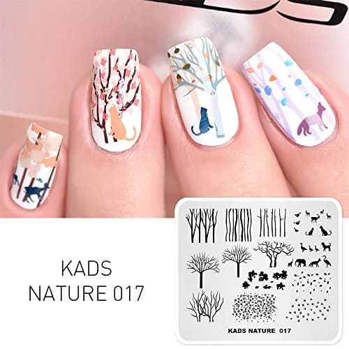 Rolabling Forest Tree Nail Stamping Plate Nature Fox 8*7cm | Reusable Stainless Steel Nail Art Template thumbnail 2