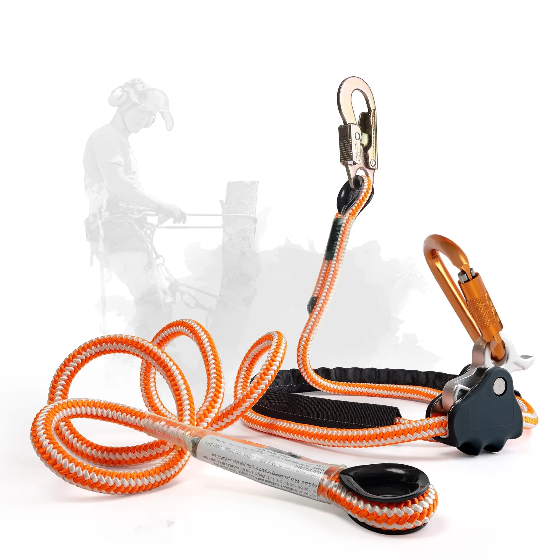 Pelican Rope ProClimb Arborist Positioning Lanyard 1/2 in x 8 ft | ANSI/OSHA Certified for Tree Climbing & Work Positioning — Steel Snap Hook 1/2 inches x 8 ft