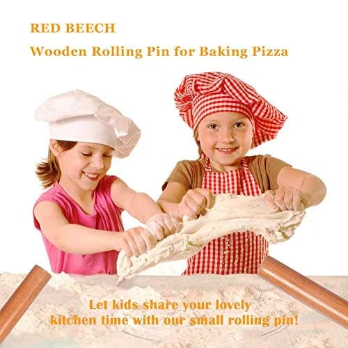 iPstyle Professional Beech Wood Rolling Pin 39.7cm (15-3/4 Inch) | Smooth Dough Roller for Pizza, Pasta, Cookies thumbnail 3
