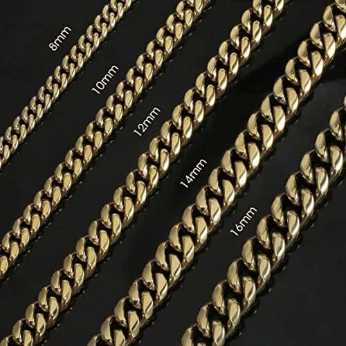 PY BLING 10mm Miami Cuban Link Chain Necklace 24 Inch (61 cm) | Gold Plated Stainless Steel thumbnail 6