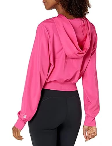 Soffe Women’s Junior Squad ¼ Zip Hood Outerwear - Pixie Pink Large | Cropped, Long Sleeve, Hooded Sweatshirt thumbnail 2