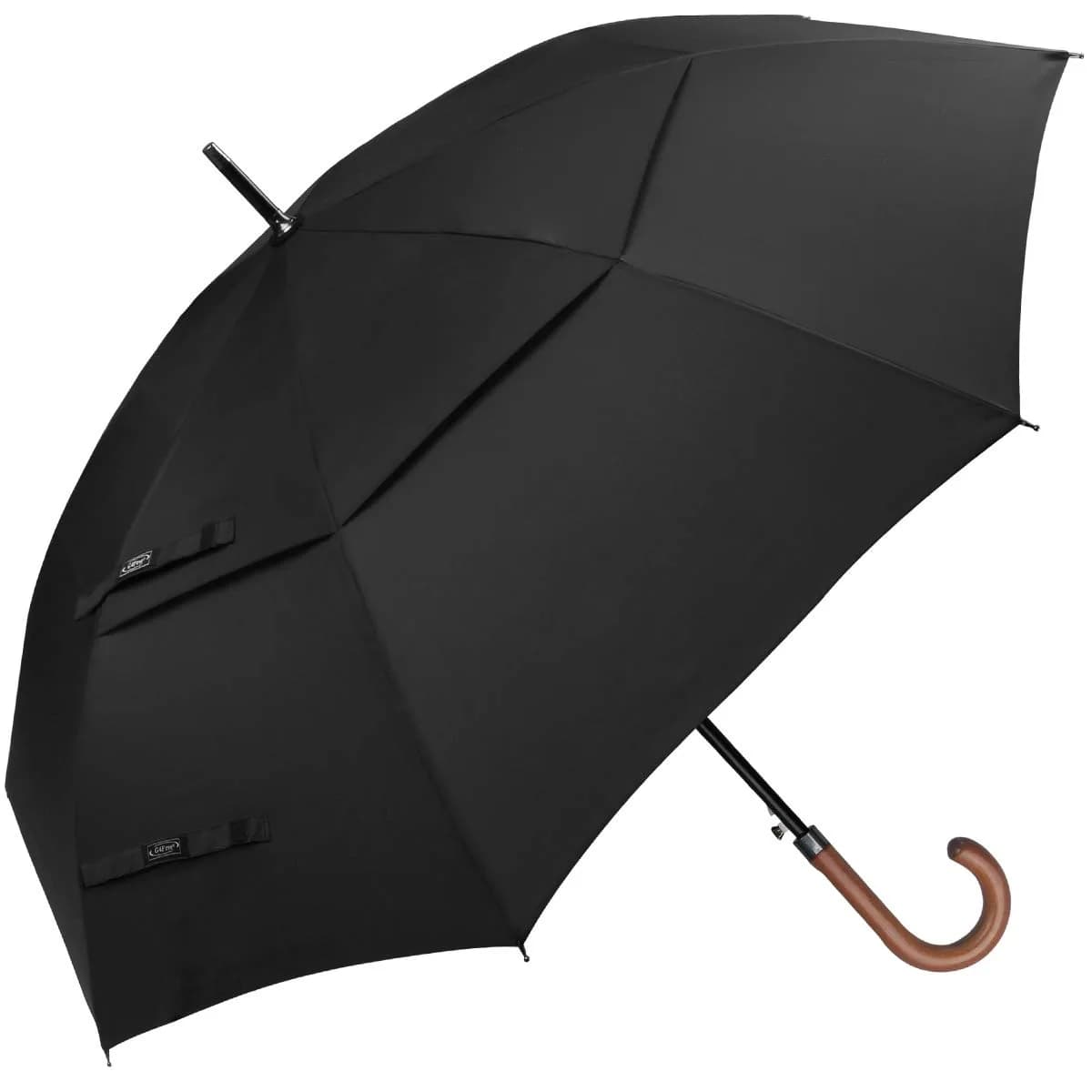 G4Free 62 Inch Golf Umbrella Windproof Large Stick Umbrella with Wooden J Handle and Fiberglass Frame | Auto Open, Vented Double Canopy