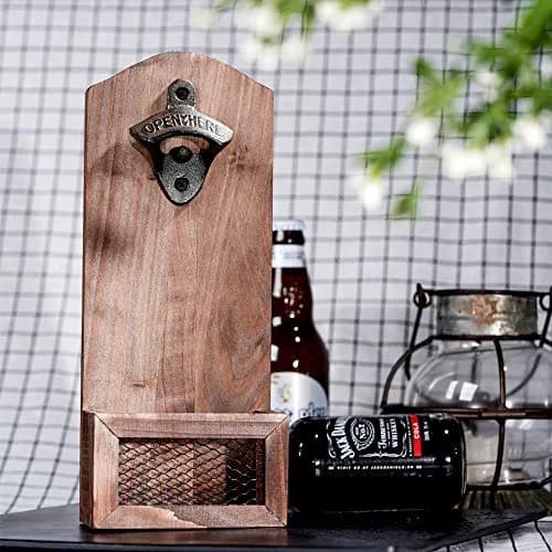 Arola Vintage Wooden Wall Mounted Bottle Opener | Cap Collector & Bar Decor (70-120 chars) thumbnail 5