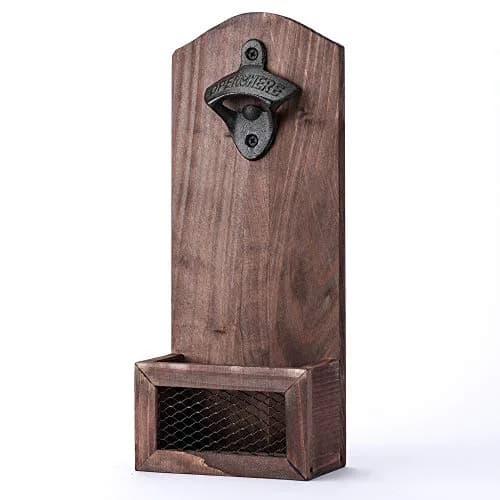 Arola Vintage Wooden Wall Mounted Bottle Opener | Cap Collector & Bar Decor (70-120 chars) thumbnail 2