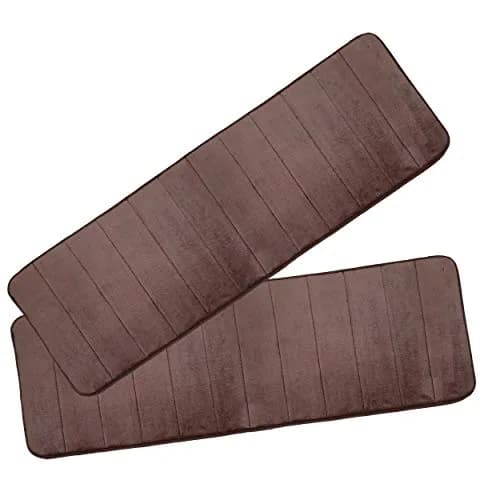 MG MACRO GIANT Memory Foam Bath Mat 46.5" x 15.5" Brown | Non Slip Comfort thumbnail 1