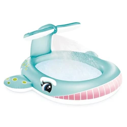Intex Whale Spray Kiddie Pool 79" x 77" x 36" | Fun Backyard Water Sprinkler for Kids 2+ - main product image