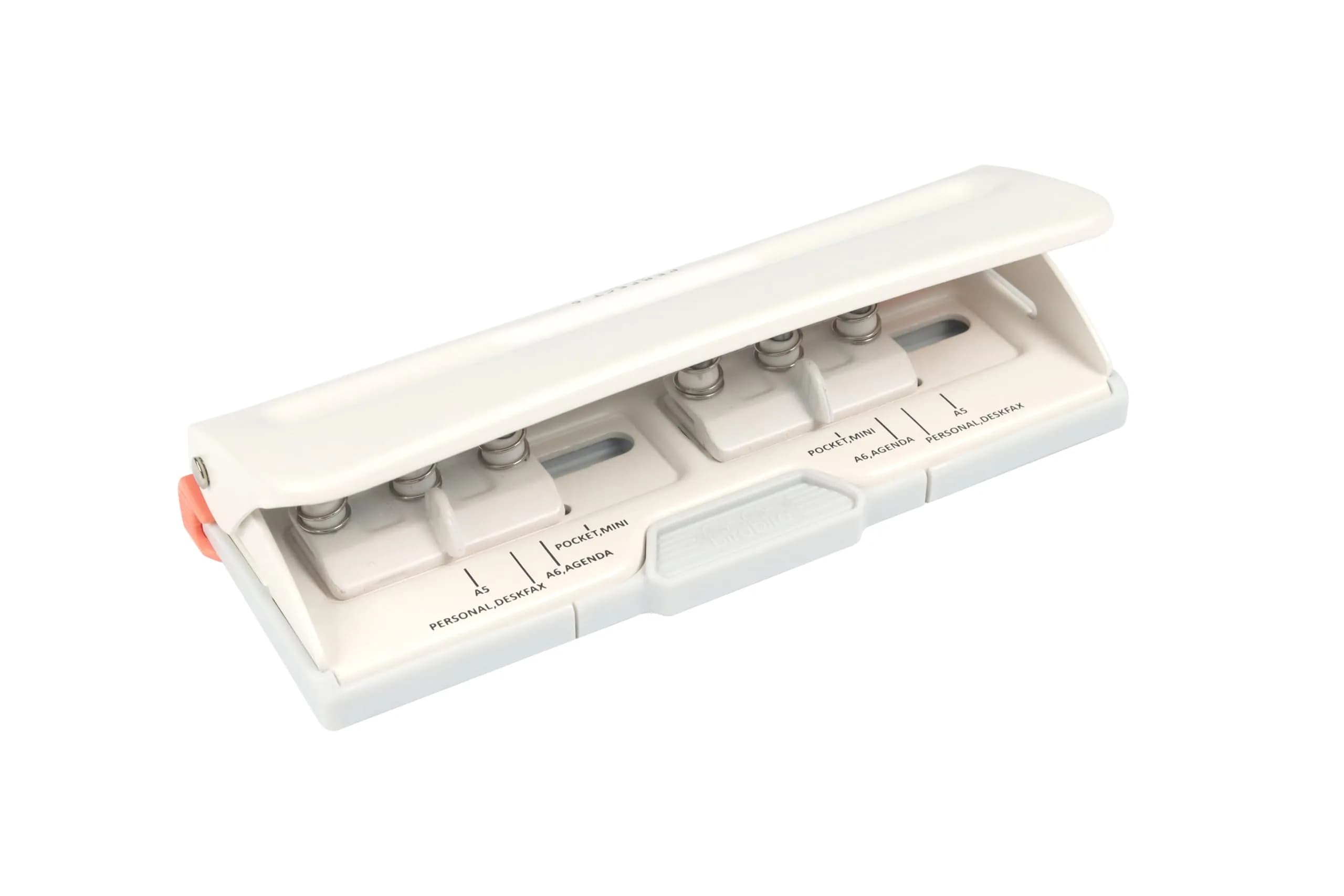 BiraBira 6 Hole Punch, 8 Sheet Capacity for Planners and 6 Ring Binders | Adjustable Metal Punch — White