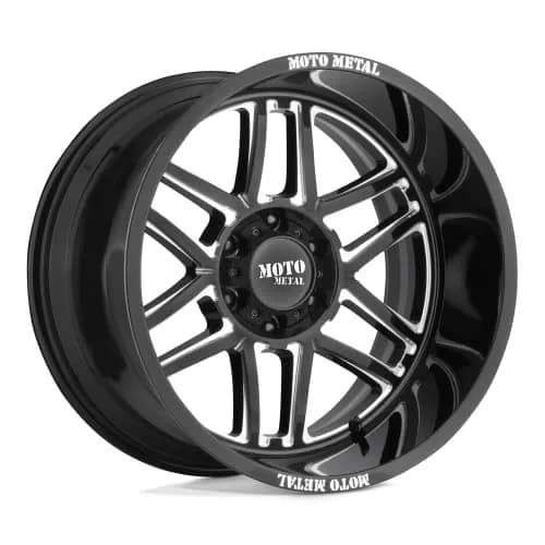 Moto Metal 20X10 8X6.5 4.79-18mm GLOSS BLACK MILLED Wheels | 20 Inch Aluminum Rim, Offset -18mm thumbnail 1