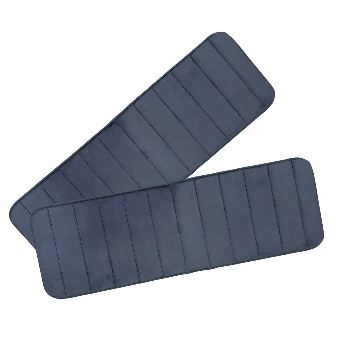 MG MACRO GIANT Memory Foam Bath Mat Set of 2 | Non Slip, Water Absorbent, 46.5" x 15.5" | Gray