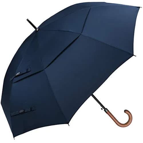 G4Free 62 Inch Golf Umbrella Windproof Large Stick Umbrella with Wooden J Handle | Fiberglass Ribs thumbnail 1