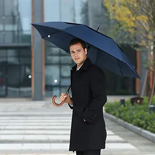 G4Free 62 Inch Golf Umbrella Windproof Large Stick Umbrella with Wooden J Handle | Fiberglass Ribs thumbnail 6