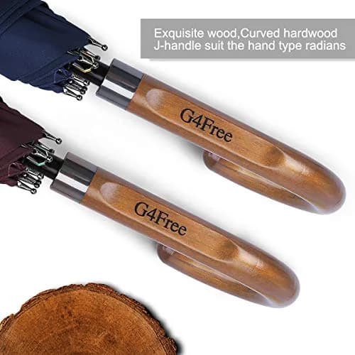 G4Free 62 Inch Golf Umbrella Windproof Large Stick Umbrella with Wooden J Handle | Fiberglass Ribs thumbnail 2