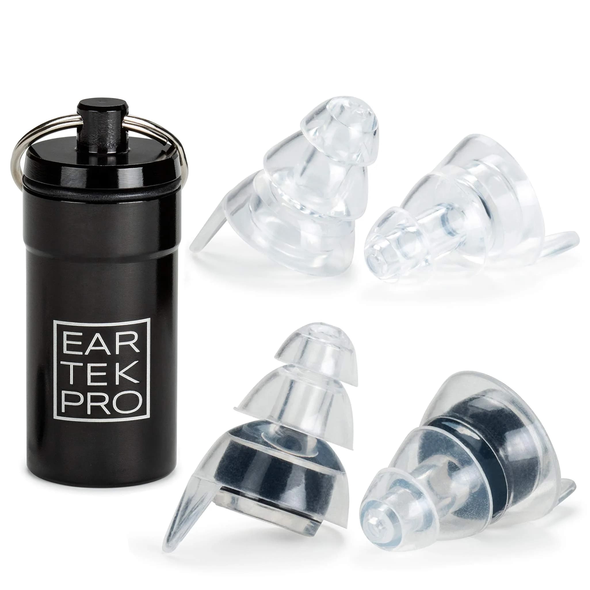 EarTekPro High-Fidelity Concert Earplugs Reusable Noise-Reduction Ear Plugs Set with Two Sizes Included - For Rave, Live Music, Festivals, Marching Bands, Loud Events, Fitness Classes | Noise Reduction 19dB - main product image