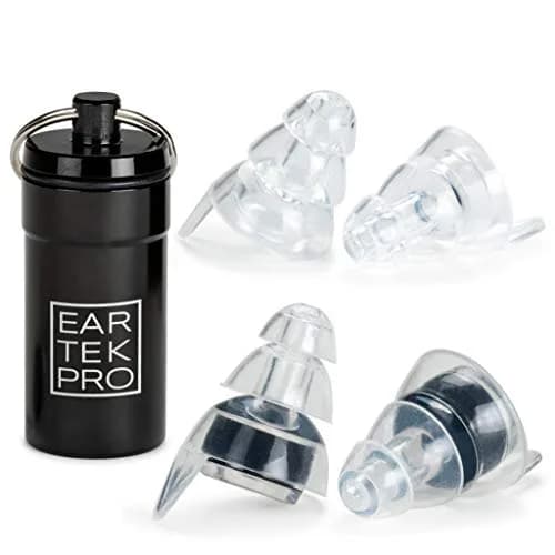 EarTekPro High-Fidelity Concert Earplugs Reusable Noise-Reduction Ear Plugs Set with Two Sizes Included - For Rave, Live Music, Festivals, Marching Bands, Loud Events, Fitness Classes | Noise Reduction 19dB thumbnail 1